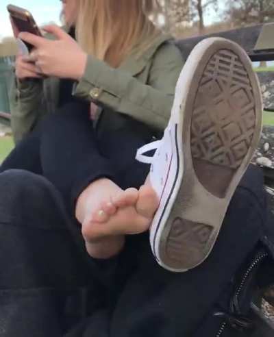 So you volunteered to clean up the park but the girl they paired you with convinces you to slack off. 2 seconds after you sit down, she kicks off her shoes&hellip;