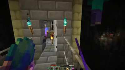 Playing some Minecraft with my friend