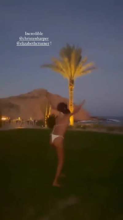 She's doing somersaults