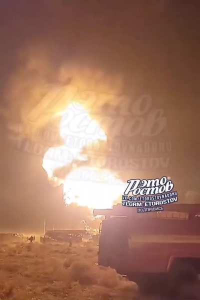 Proletarsk oil depot. Day six. Russians claim that there was a drone attack on what&rsquo;s remaining from the oil depot