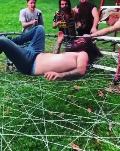 Trying to jump on a "trampoline"