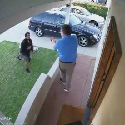 Trying to randomly break into someone house.