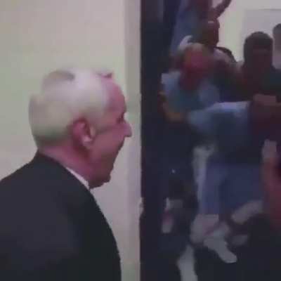 Eden Hazard coming into Chelsea's dressing room after the match