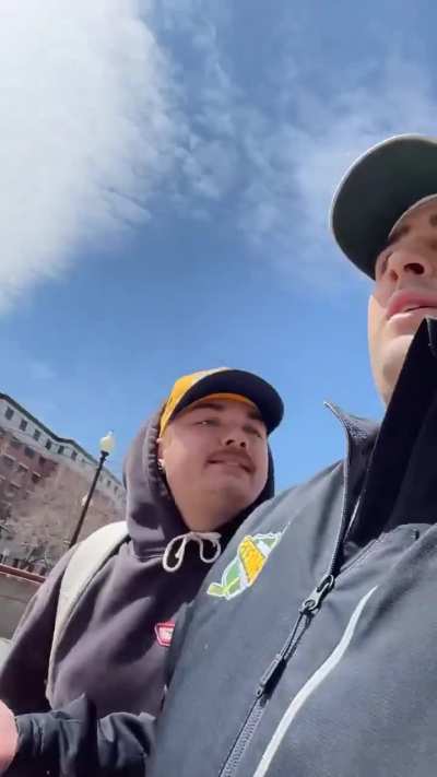 Guy with a Trump hat is confronted at Wentworth institute of Technology