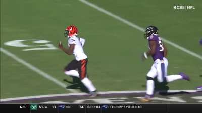 [Highlight] Today marks 82 days until the 2022 NFL Season Starts! Let&rsquo;s remember this 82 yard catch and run for a TD by Ja&rsquo;Marr Chase against the Ravens last year. Bengals win, 41-17.