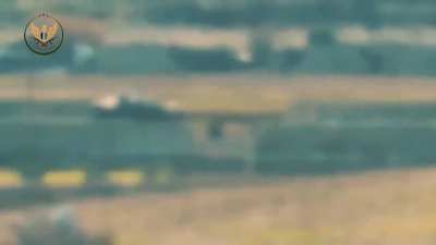 NLF ATGM strike on an immobilized Syrian Army tank near al-Sahafiyeen, Aleppo - 2020