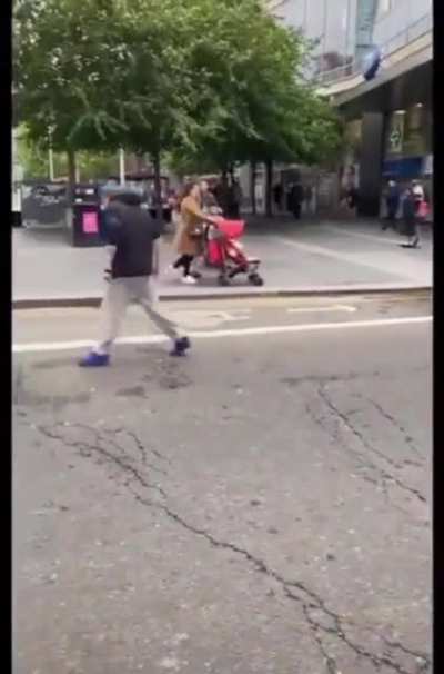 Removing a moron from blocking the road