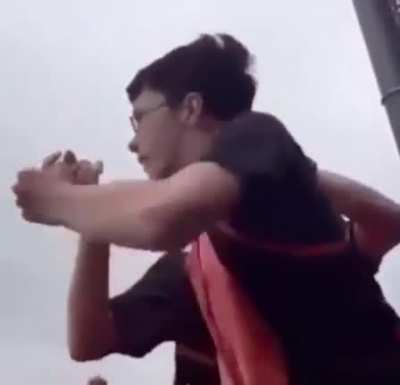 And the one filming doesn&rsquo;t give a hand down