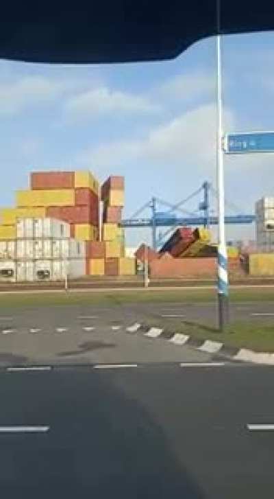 Stormy wind in the port of Rotterdam
