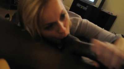 White wife worships black balls