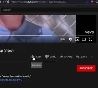 A friend of mine sent this(He is the 10 millionth like of never gonna give u up)