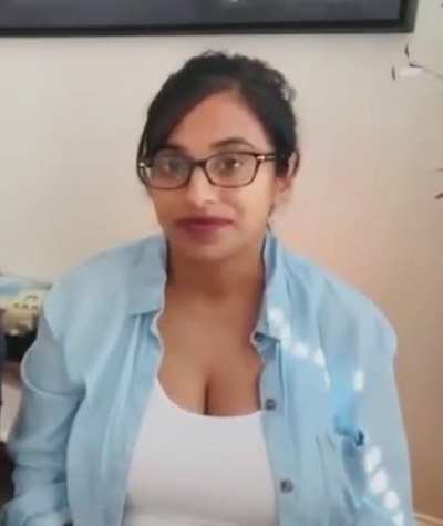Deep tight cleavage. Preggo tits
