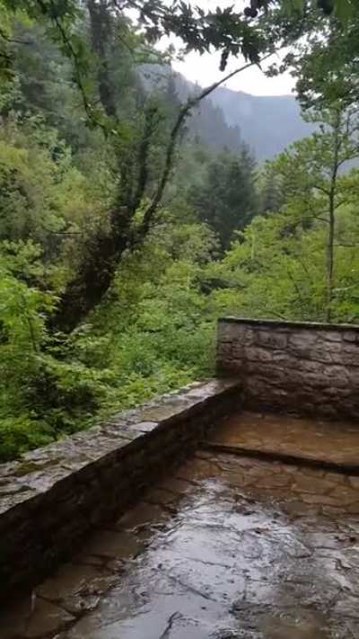 Up in the mountains by the river