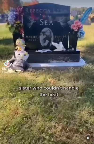 Girl makes fun of her late sister (suicide victim) on the basis that she could solve her own problems while her sister &ldquo;couldn&rsquo;t take the heat&rdquo;.