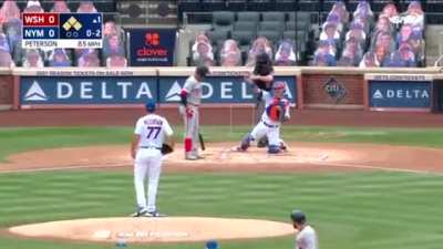 Juan Soto shuffles a strikeout.