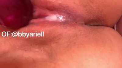 How much creamier can I get?(OF:@bbyariell) Dm me