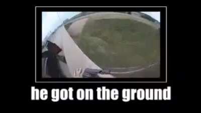 Down the ground he goes