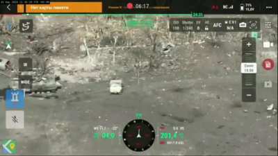 Ukrainian kamikaze drone hits a Russian Desertcross 1000-3 "golf kart" full of soldiers. March 2024 (music from source)