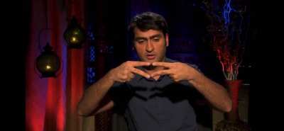 Kumail in a show called Burning Love. I wonder if he was the inspiration for his own character in this scene