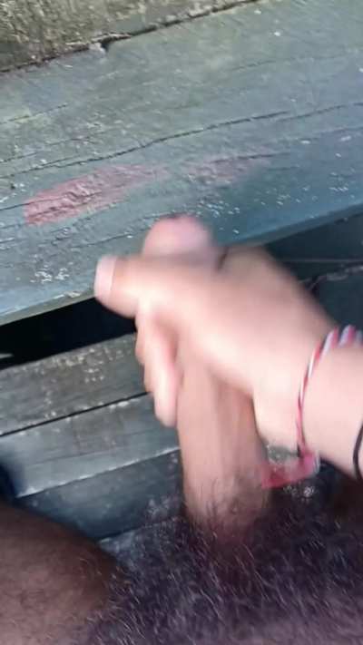 Painted that park Bench white