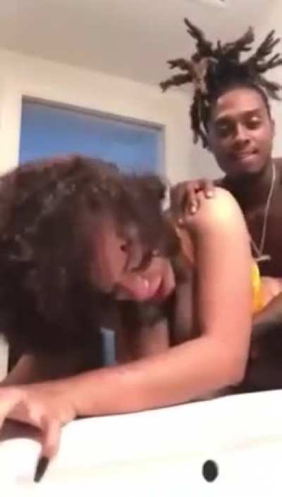 Ebony thot gets fucked 