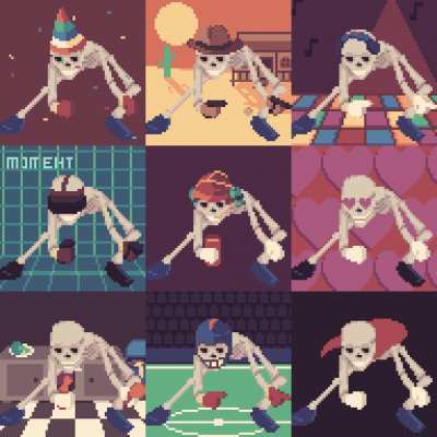 "More spooky bois [Reupload]", Me, Pixel-Art, 2021