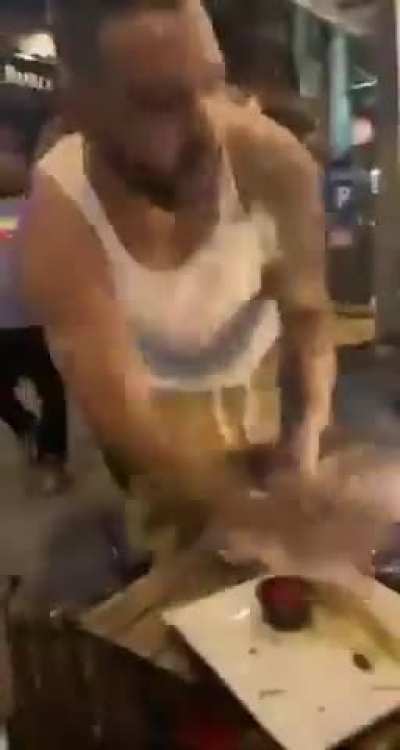 Birthday boy gets a serving of Beef for his birthday