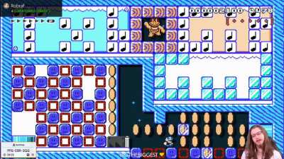 Streamer Plays Evil Mario Level for &amp;gt;1 hour. Then the maker tells him: "Just hold right", revealing a hidden path.