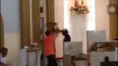 A thief enters a church