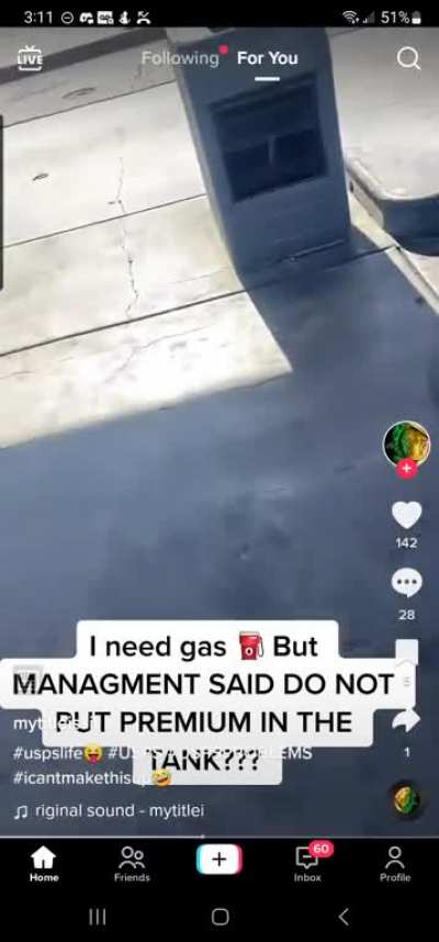 When you've gone through life believing there's only one gas station.