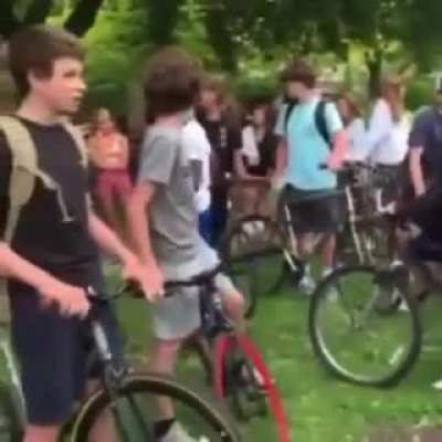 He teaches them a lesson after they bully his friend