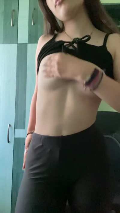 No bra today