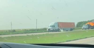 Just a flaming 18-wheeler on a casual Tuesday evening drive down the interstate &hellip;