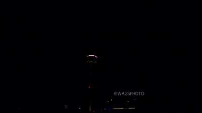 Lightning nails tower in San Antonio, Texas