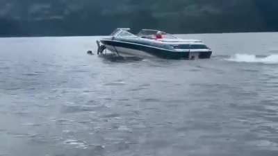 Not in a car but theres definitely wheels turning underneath the vehicle.