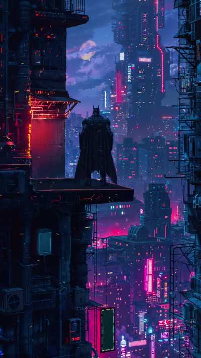 Neon Batman Wallpaper