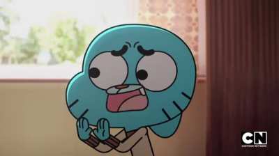 The full origin of the "Seeing my favourite character get slandered knowing its all true" Gumball meme.