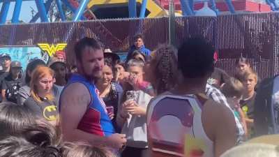 Woman Caught A Man Taking Pictures Of Her Daughter At An Amusement Park And She Was Not Having It