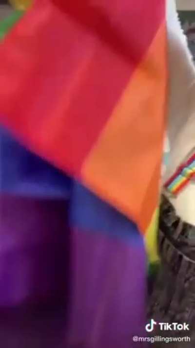 Kristin Pitzen of Newport Mesa Unified District who publicly shamed her students on Tiktok for asking questions about her LGBTQ flag after coercing them to pledge allegiance to it.