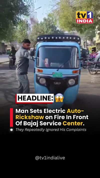A man&rsquo;s protest went up in flames literally outside a service center