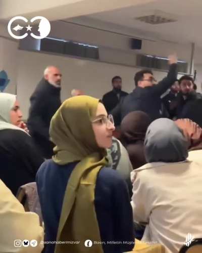 Pedophile Islamic preacher gets thrown eggs by Boğazi&ccedil;i University students
