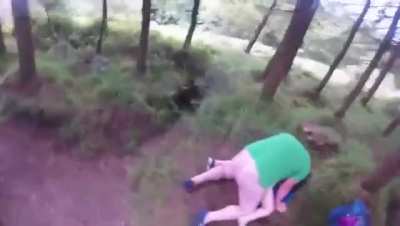 Riding in the woods