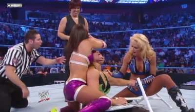 The day Laycool knocked Beth Phoenix out unconscious and then humiliated her with makeup applied on her limp face and body.