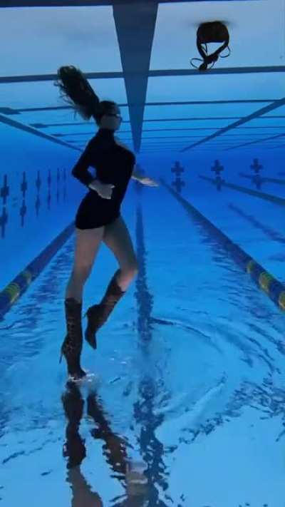 'Walking' upside down in a pool