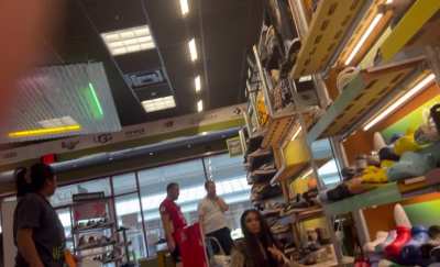 Asian lady couldn&rsquo;t help but to stare at my big gorilla bulge 