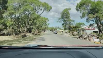 One street in Lismore today. Every flat street 2hrs in EVERY DIRECTION looks like this in Northern NSW right now. How is a &lsquo;1 in 1000 year&rsquo; flood not a state of emergency?