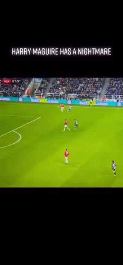 Harry Maguire makes a mistake when he has time on the ball