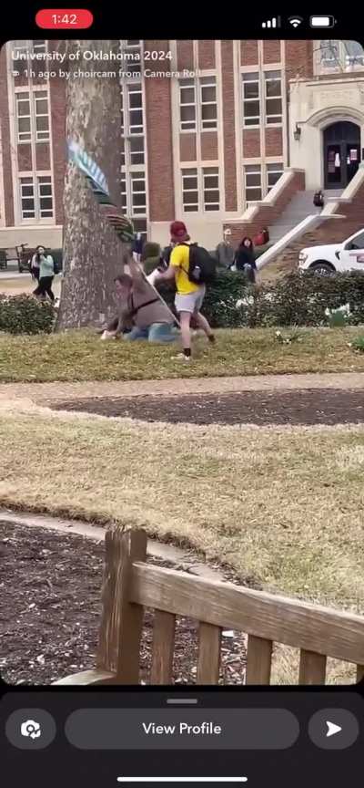 Student punches campus preacher (university of Oklahoma)
