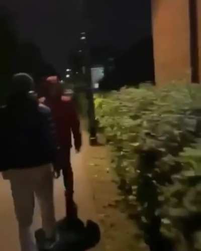 Poor video shooting, but this bully goes "do you want a smack" to "chill out man" within a minute of starting a fight with a stranger for no reason.