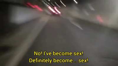 Japanese guy runs through tunnel screaming sex